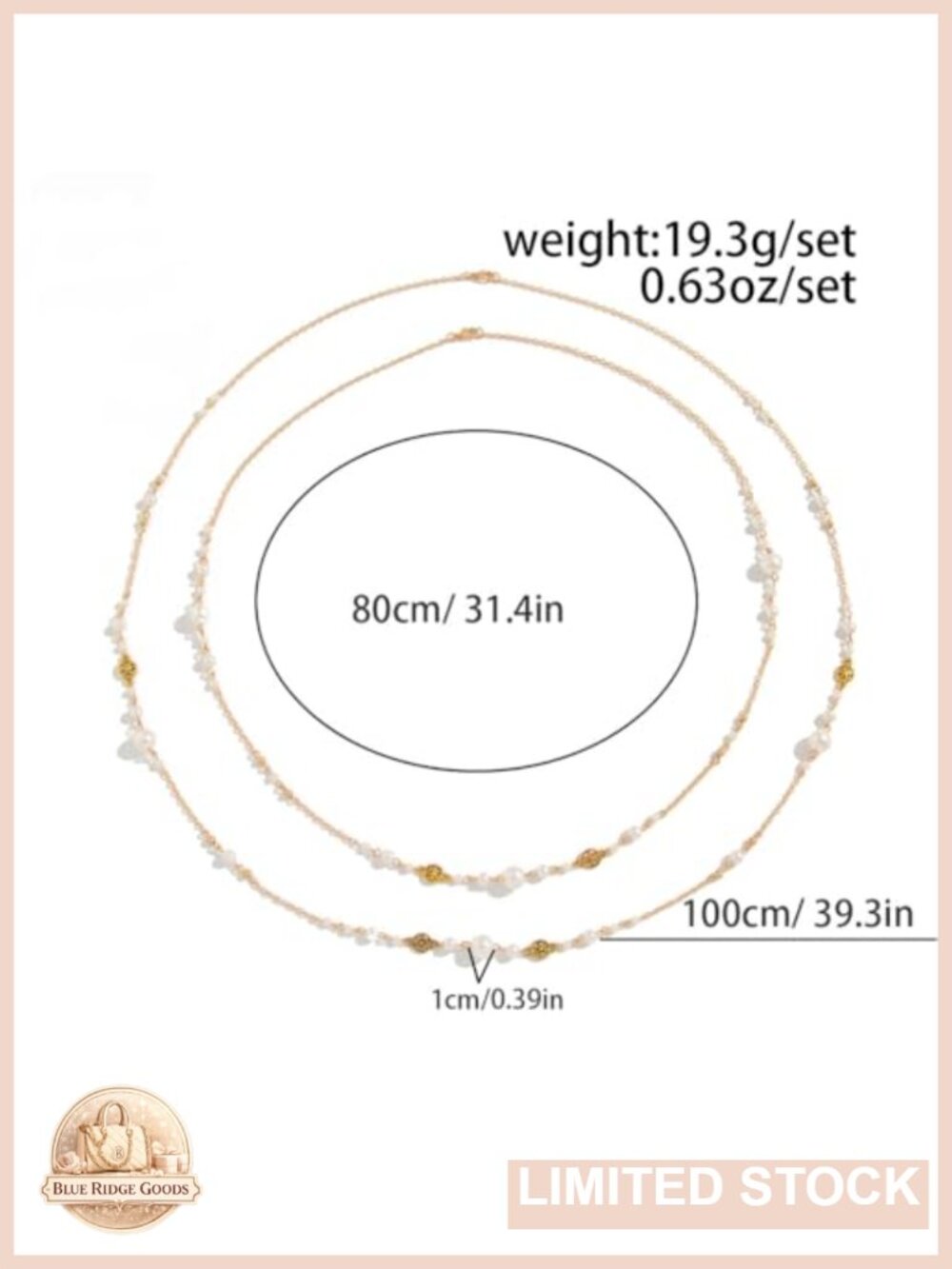 Gold Plated Layered Pearl Choker Necklace Thin Chain - Picture 3 of 6